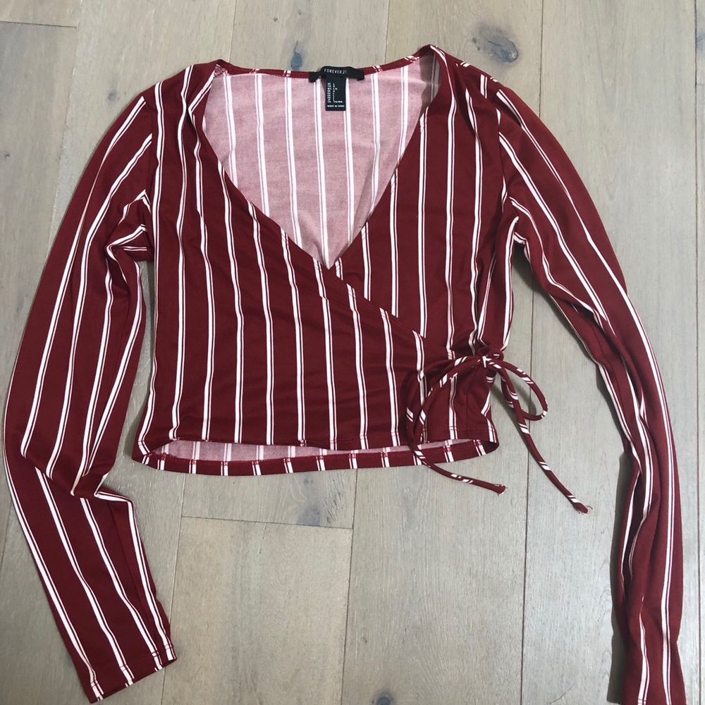 Forever 21 Striped, Tie Long Sleeve